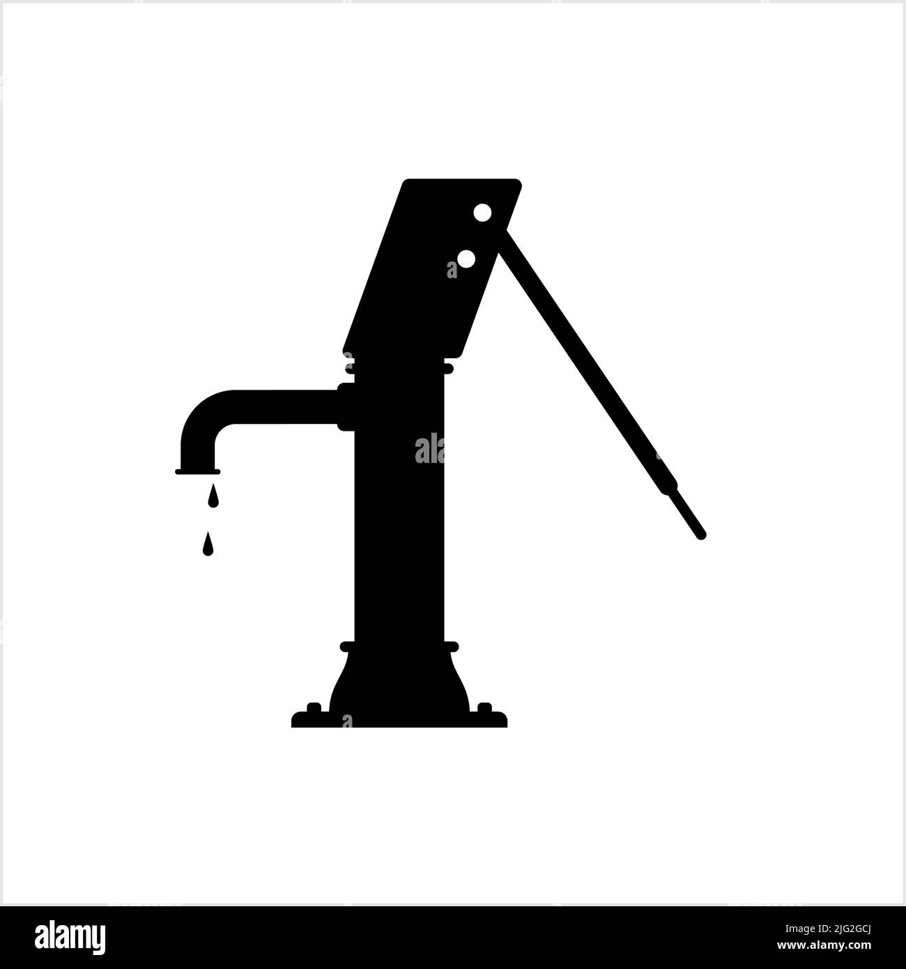 Water Hand Pump Icon, Hand Water Pump Vector Art Illustration Stock