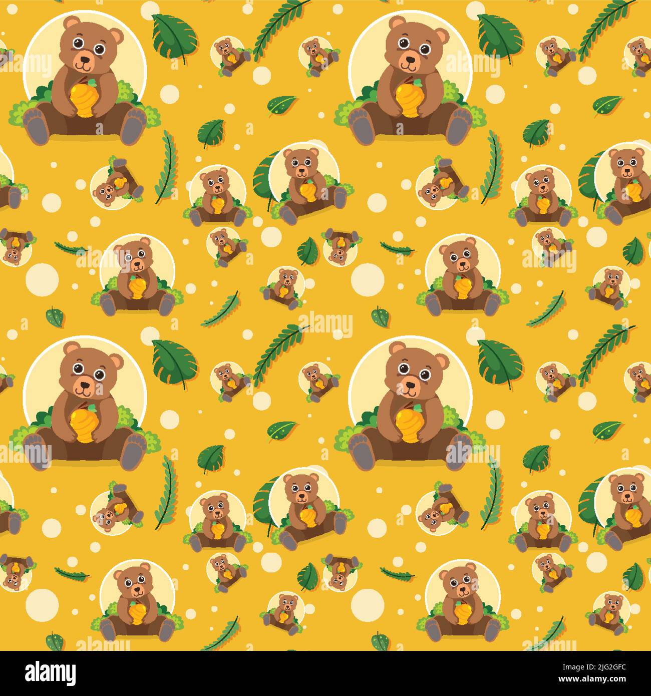 Cute bear seamless pattern illustration Stock Vector Image & Art - Alamy