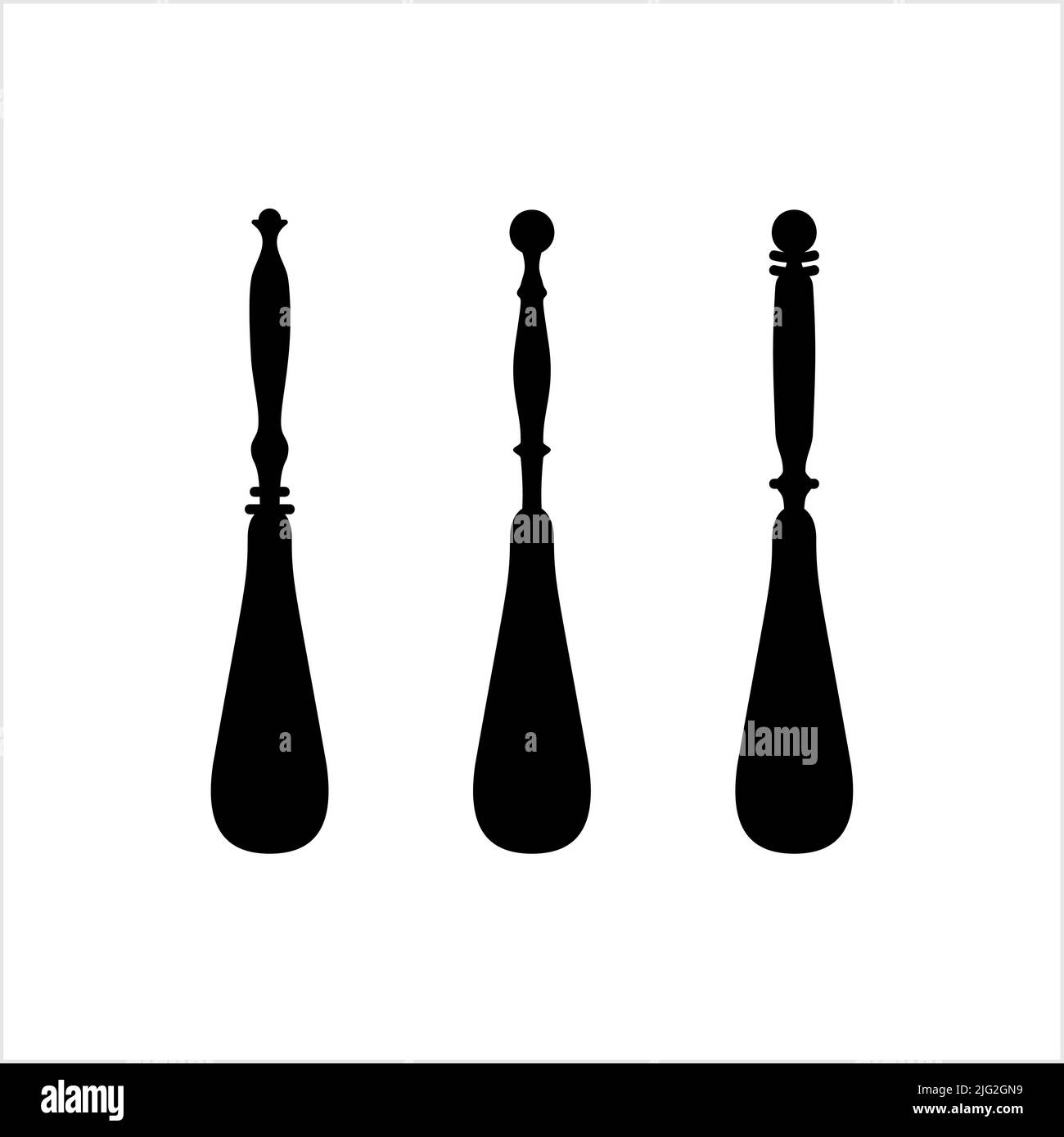 Shoe Horn Icon, Shoehorn Tool Icon Vector Art Illustration Stock Vector