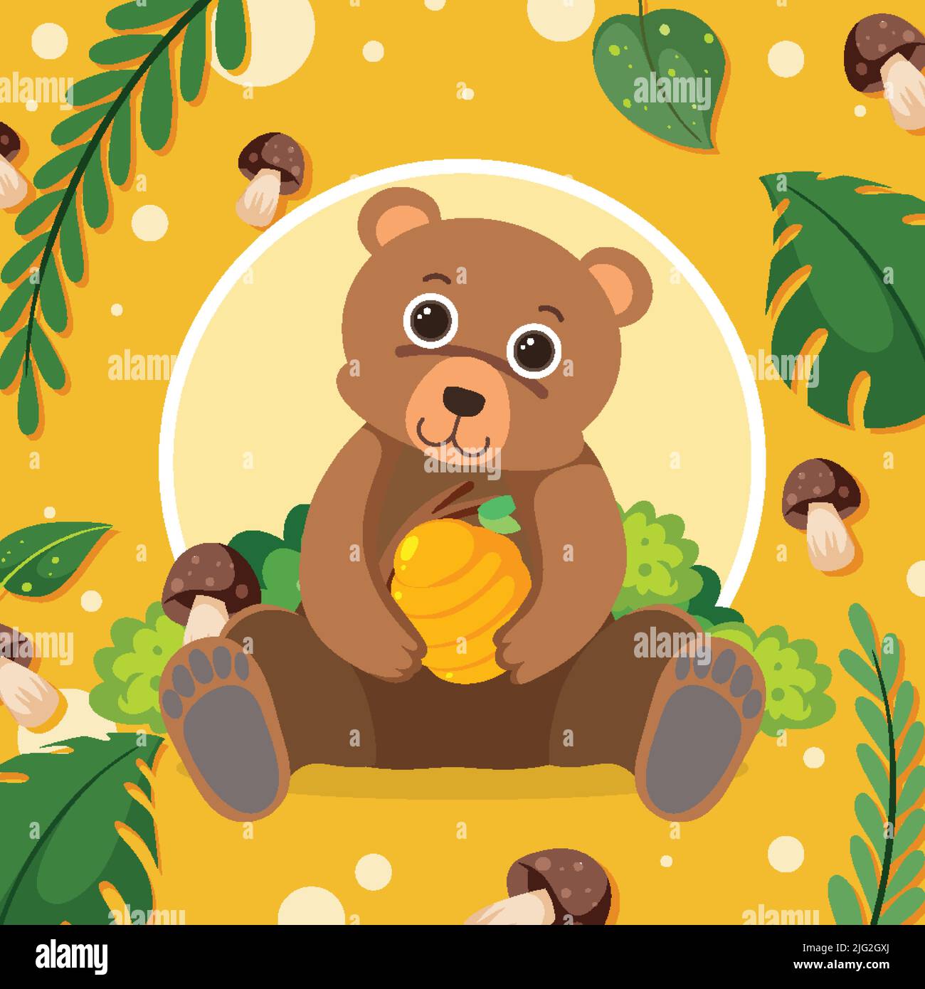 Cute bear in flat cartoon style illustration Stock Vector Image & Art ...