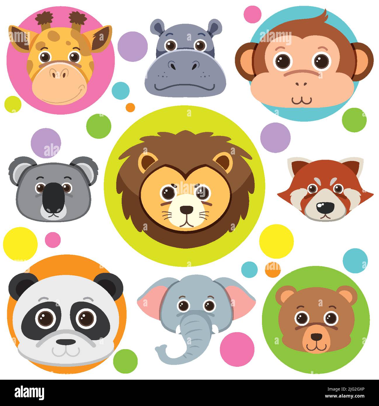 Cute animals seamless pattern illustration Stock Vector Image & Art - Alamy