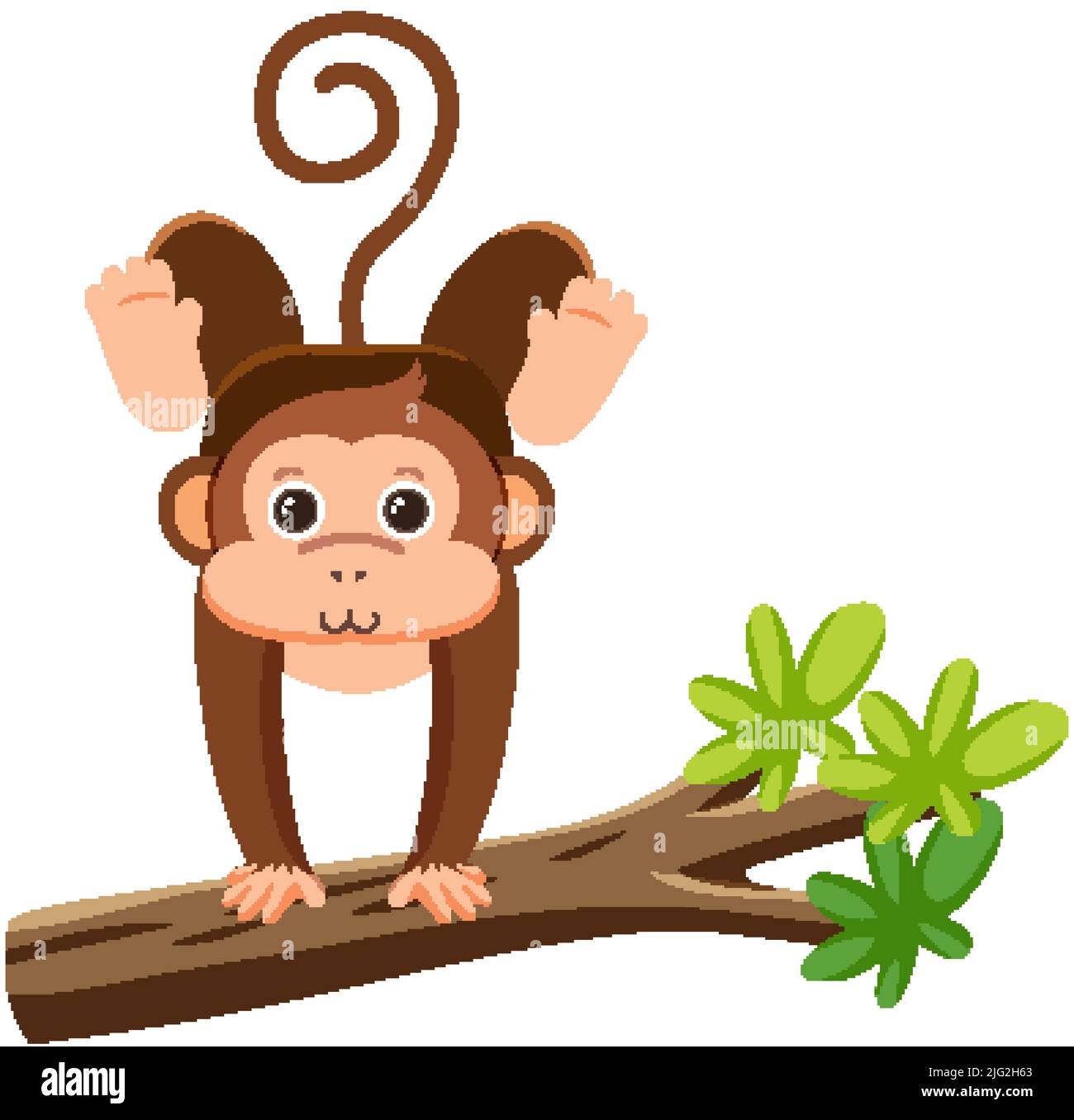 Cute monkey in flat style isolated illustration Stock Vector Image ...