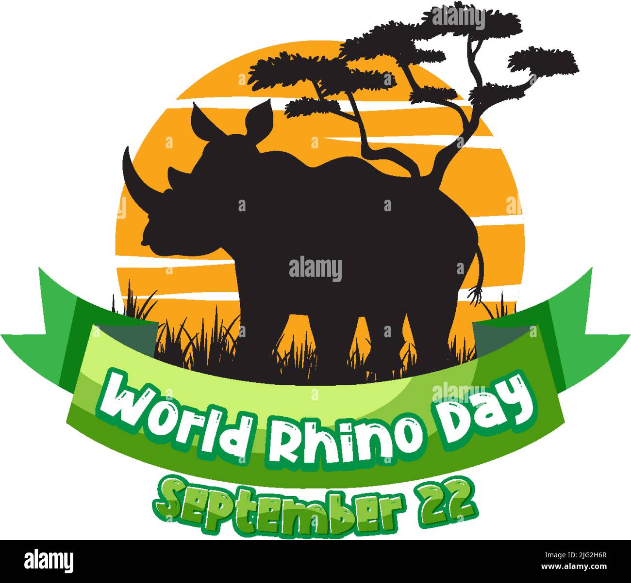 World Rhino Day September 22 illustration Stock Vector Image & Art - Alamy