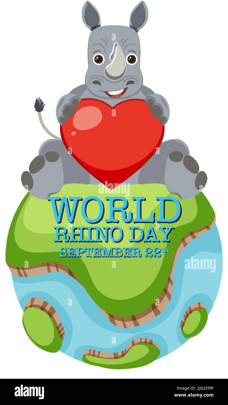 World Rhino Day September 22 Banner illustration Stock Vector Image