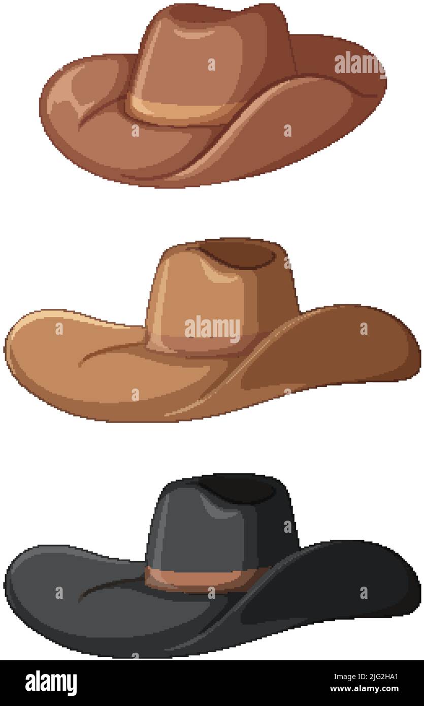 Different cowboy hats set illustration Stock Vector Image & Art Alamy
