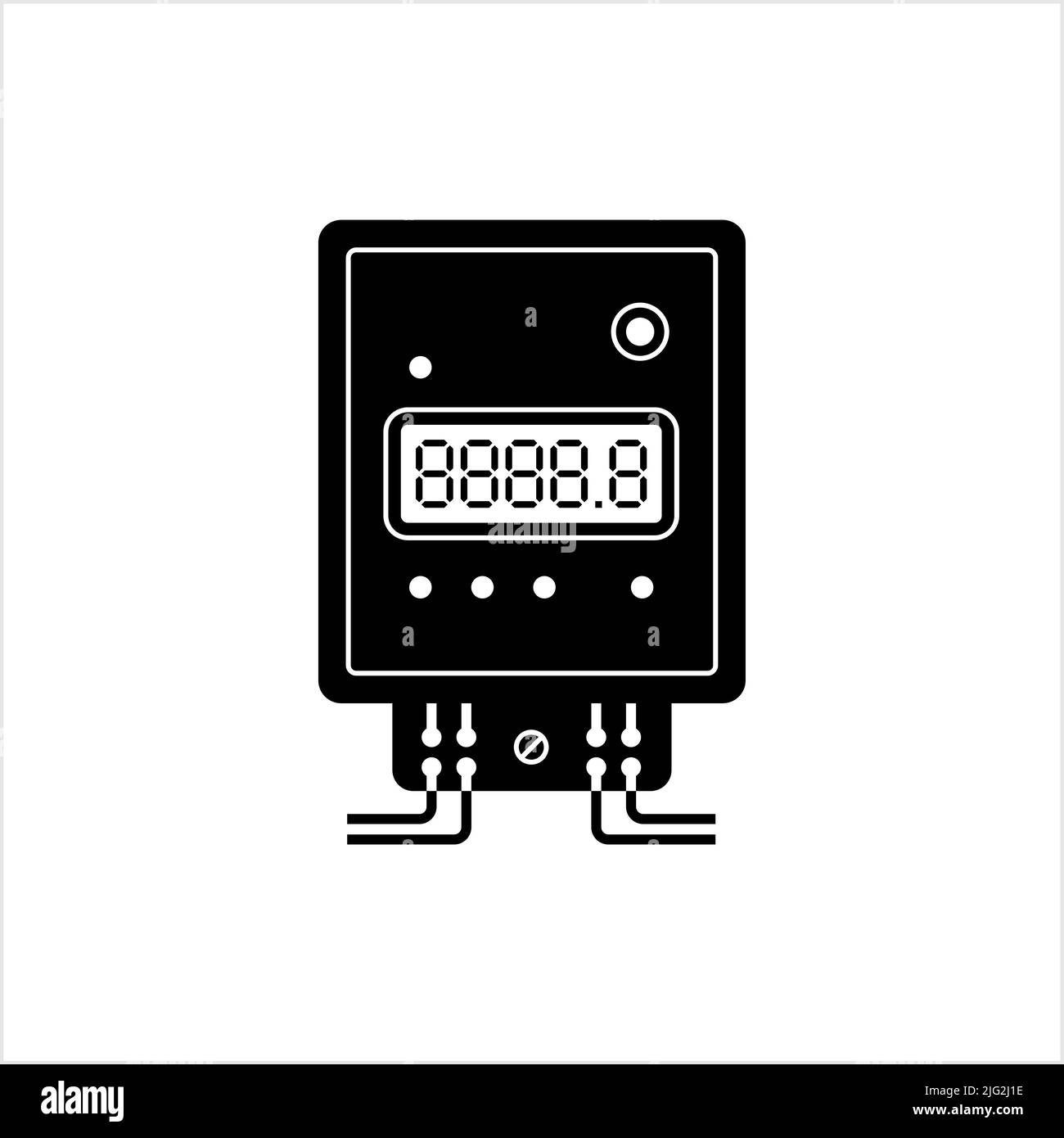 Electric Meter Icon, Electricity Meter Vector Art Illustration Stock