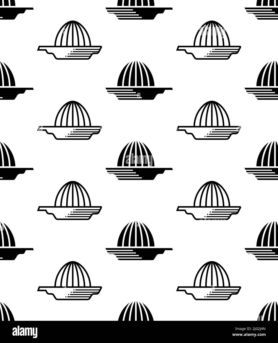 Lemon Juicer Icon Seamless Pattern, Manual Lemon Juicer, Juice Extractor Device, Centrifugal Juicer Vector Art Illustration Stock Vector