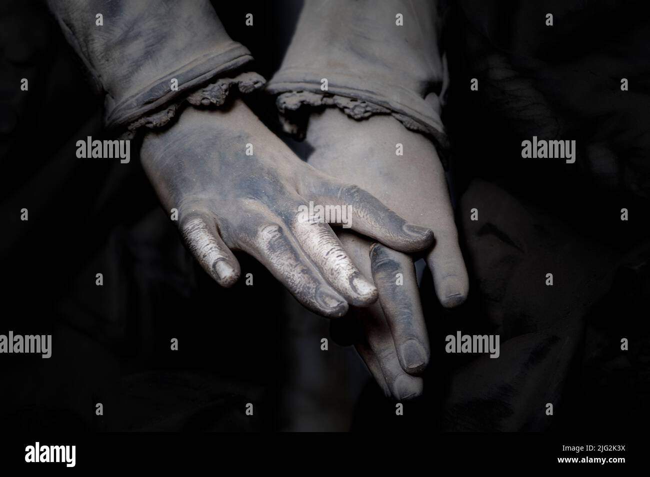 Caucasian with hands folded for prayer hi-res stock photography and ...