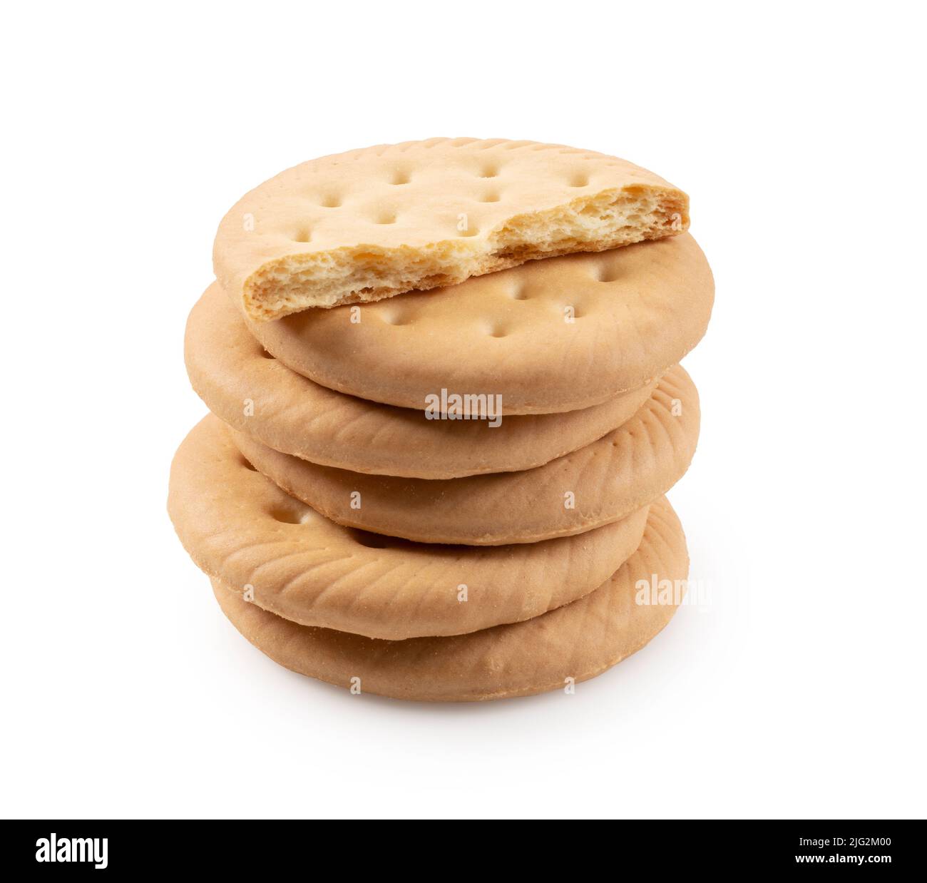 Biscuit and broken biscuit placed on white background Stock Photo Alamy