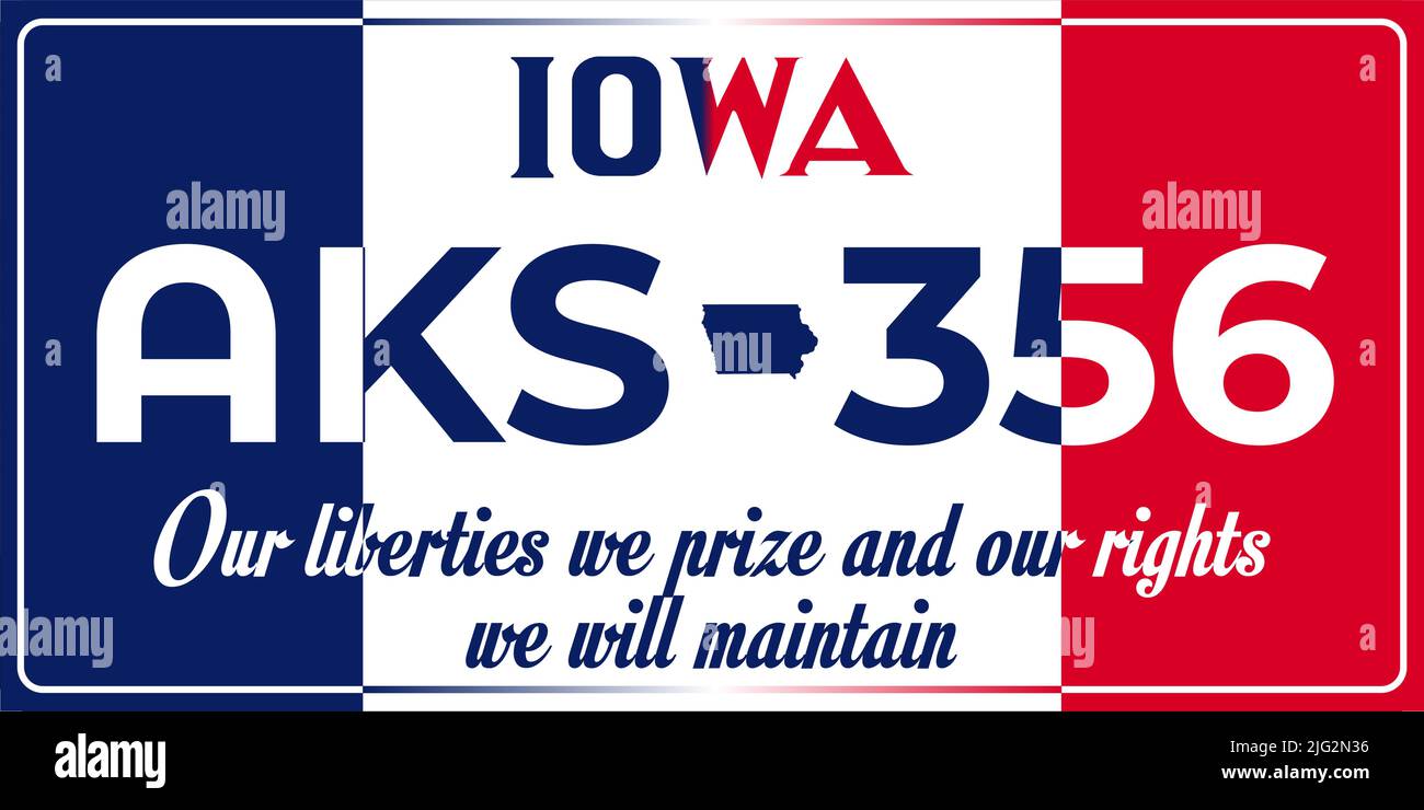 Iowa plates Stock Vector Images Alamy