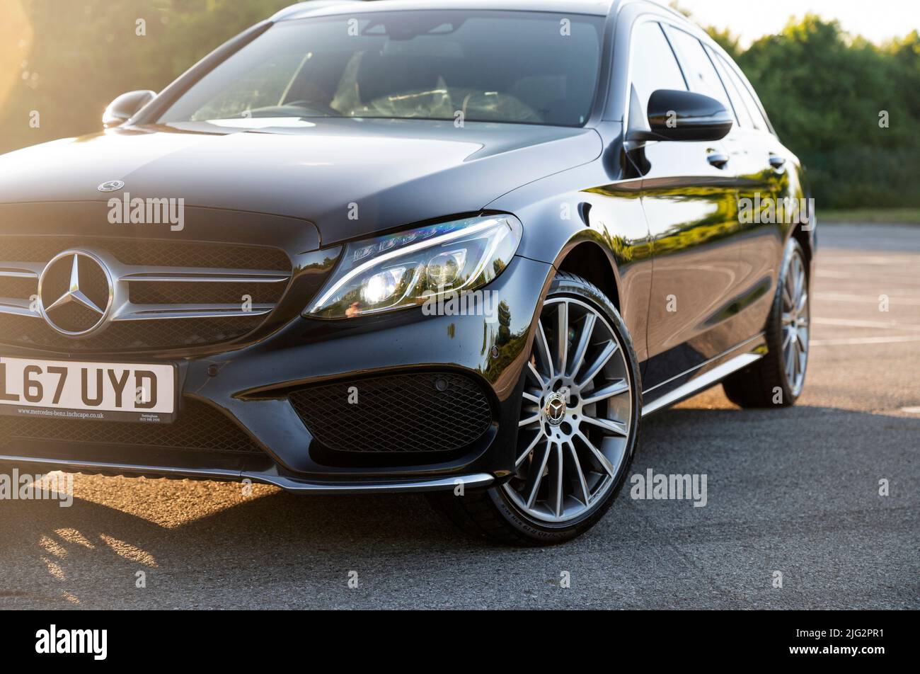 2017 Mercedes C250 AMG Premium Line Plus 4Matic W205/S205 German estate car Stock Photo