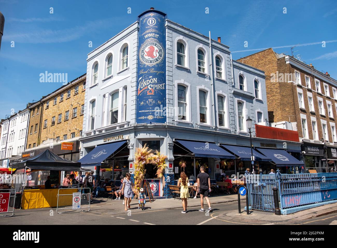 London June 2022 Portobello Market in Notting Hill, west London. A landmark street market