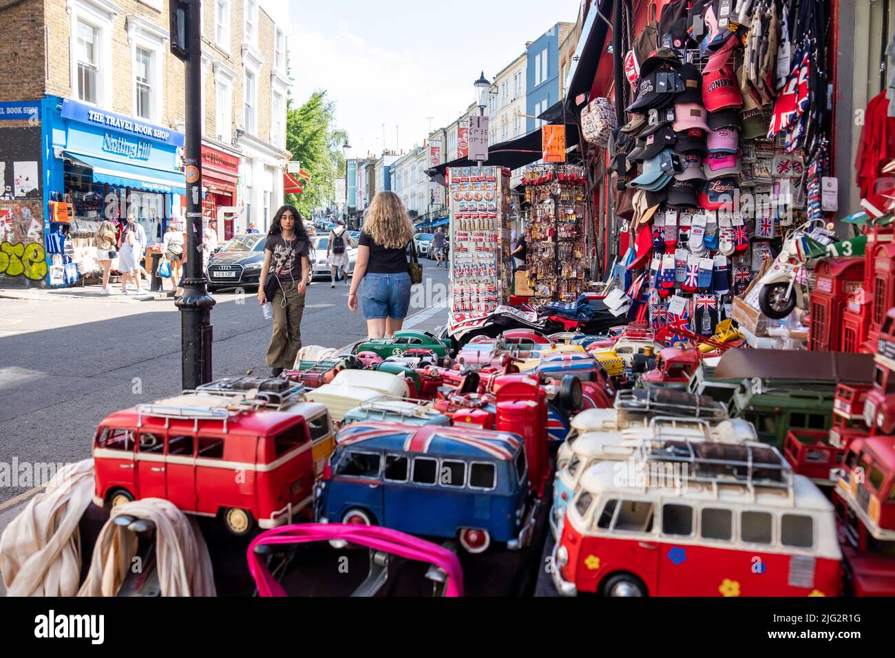 London- June 2022: Portobello Market in Notting Hill, west London. A landmark street market famous for its antiques. Stock Photo