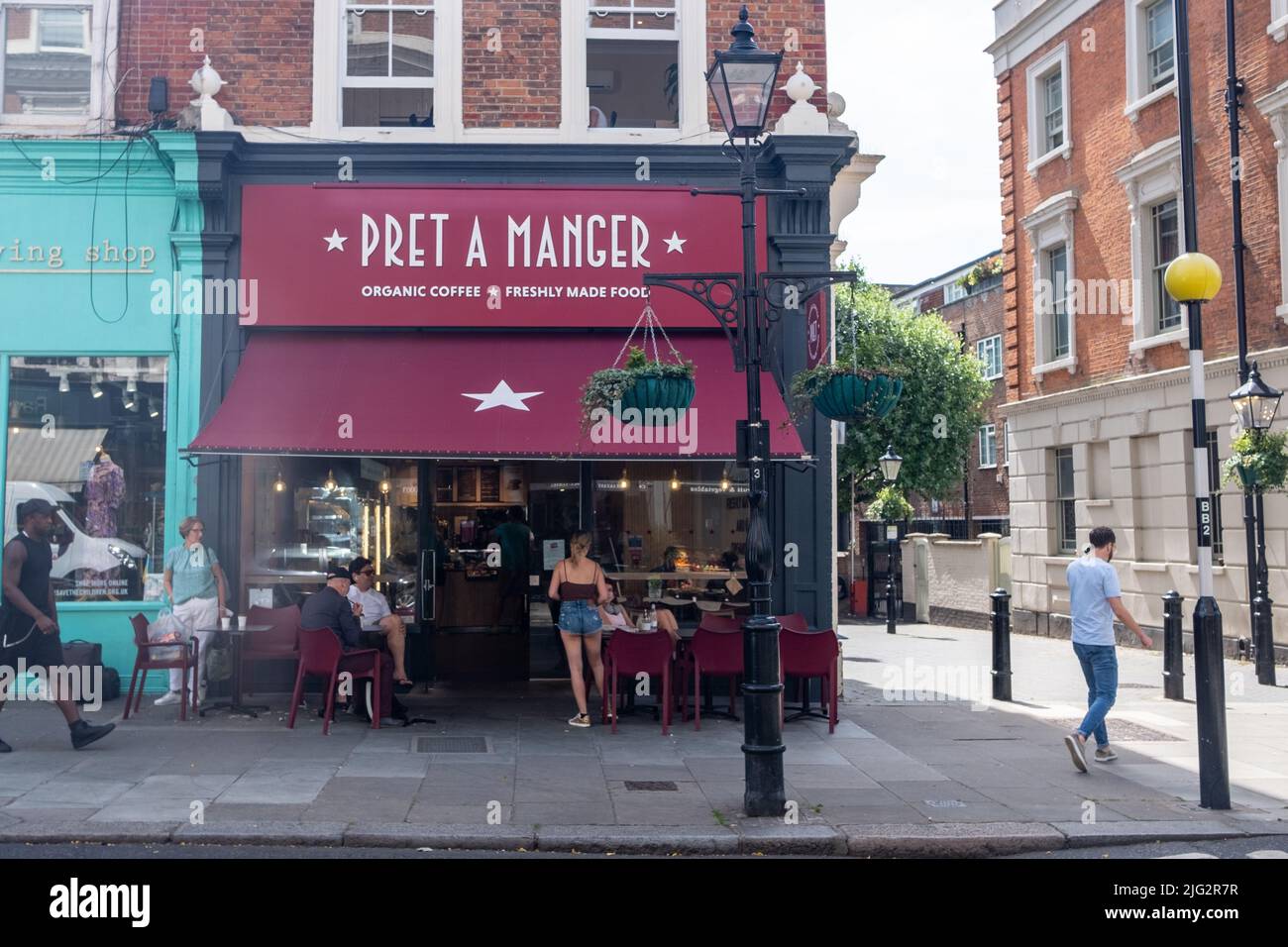 London- June 2022: Pret A Manger on Clifton Road in W9 west London. British chain of food retailers Stock Photo