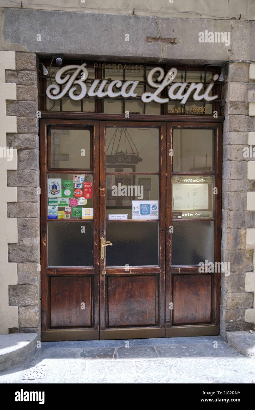 Buca Lapi Restaurant Via del Trebbio Florence Italy Stock Photo