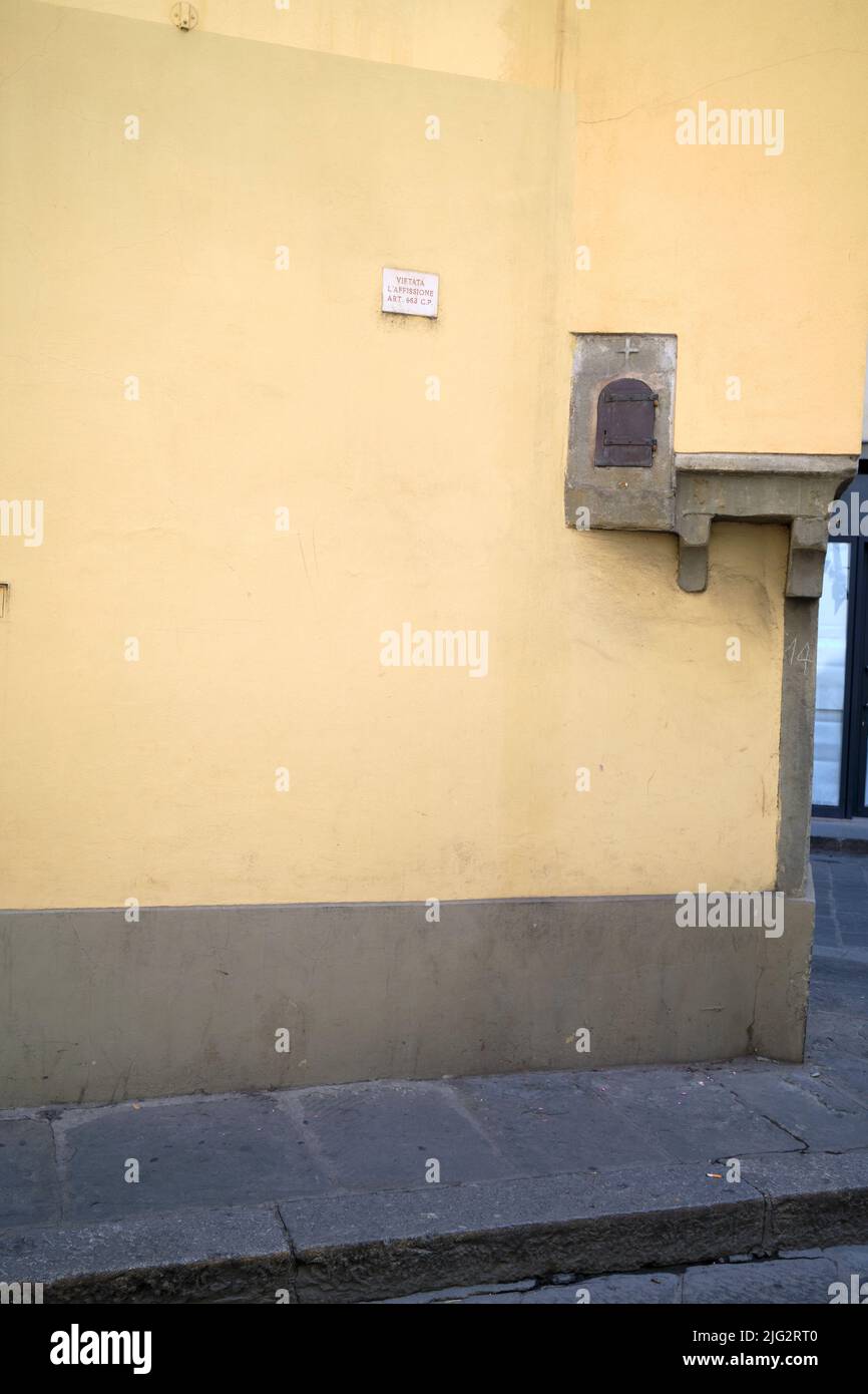 Historic Wine Window or Buchette Del Vino in Florence Italy Stock Photo