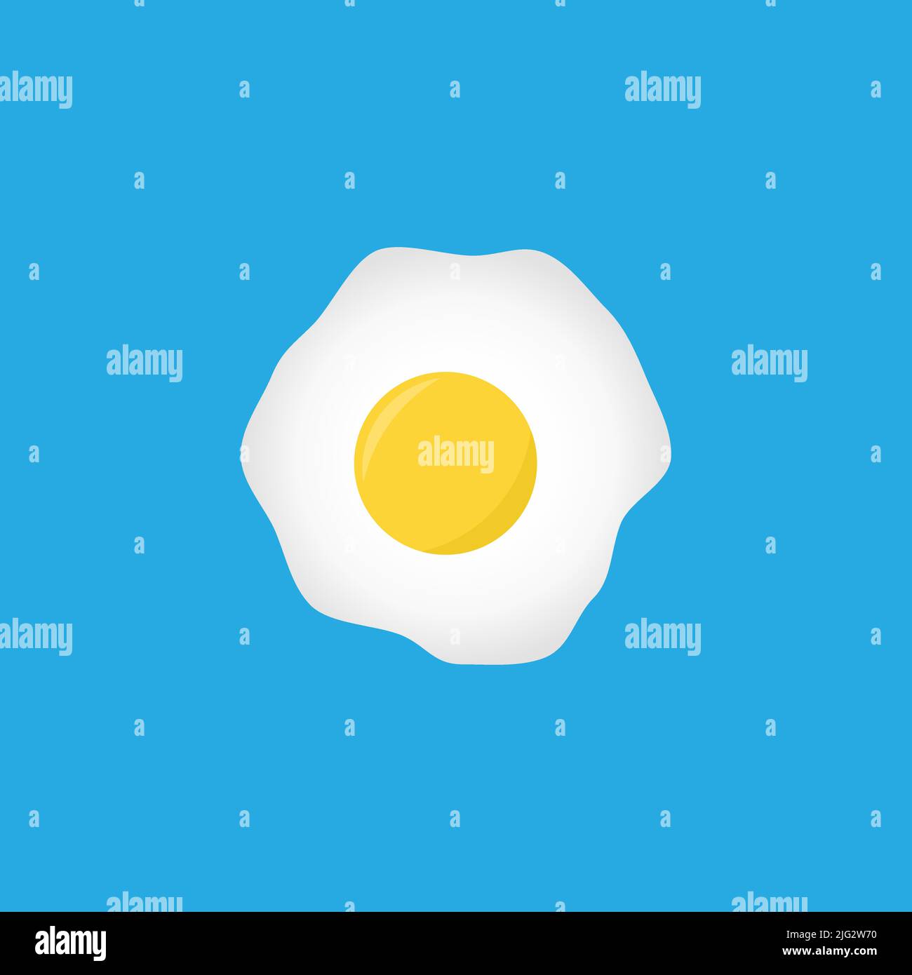 Fried eggs vector flat icon on blue background Stock Vector
