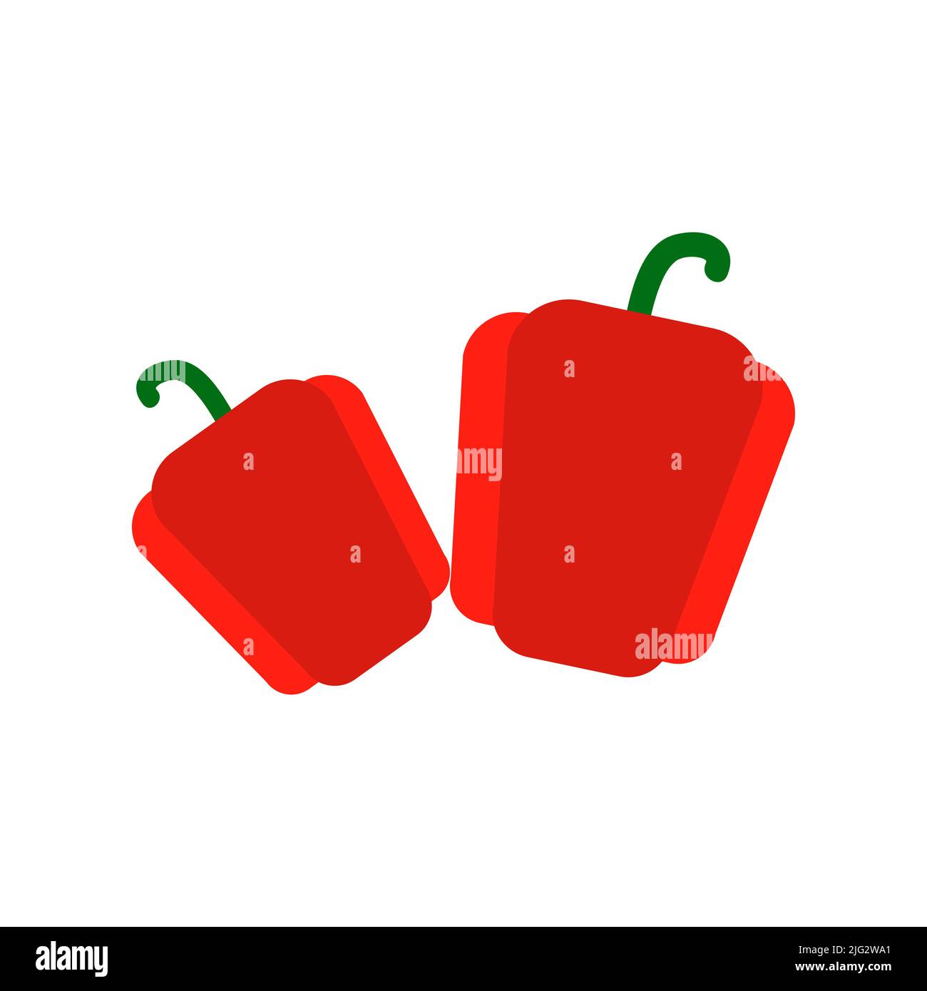 Red pepper vegetable vector icon isolated on white background Stock Vector