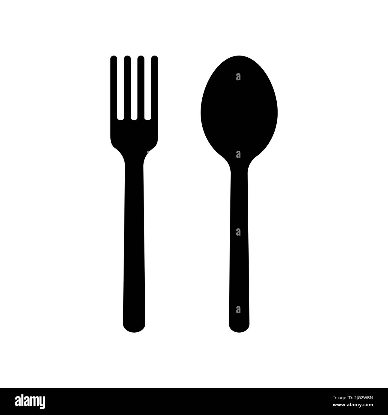 Spoon and fork icon isolated on white background. Vector illustration Stock  Vector Image & Art - Alamy
