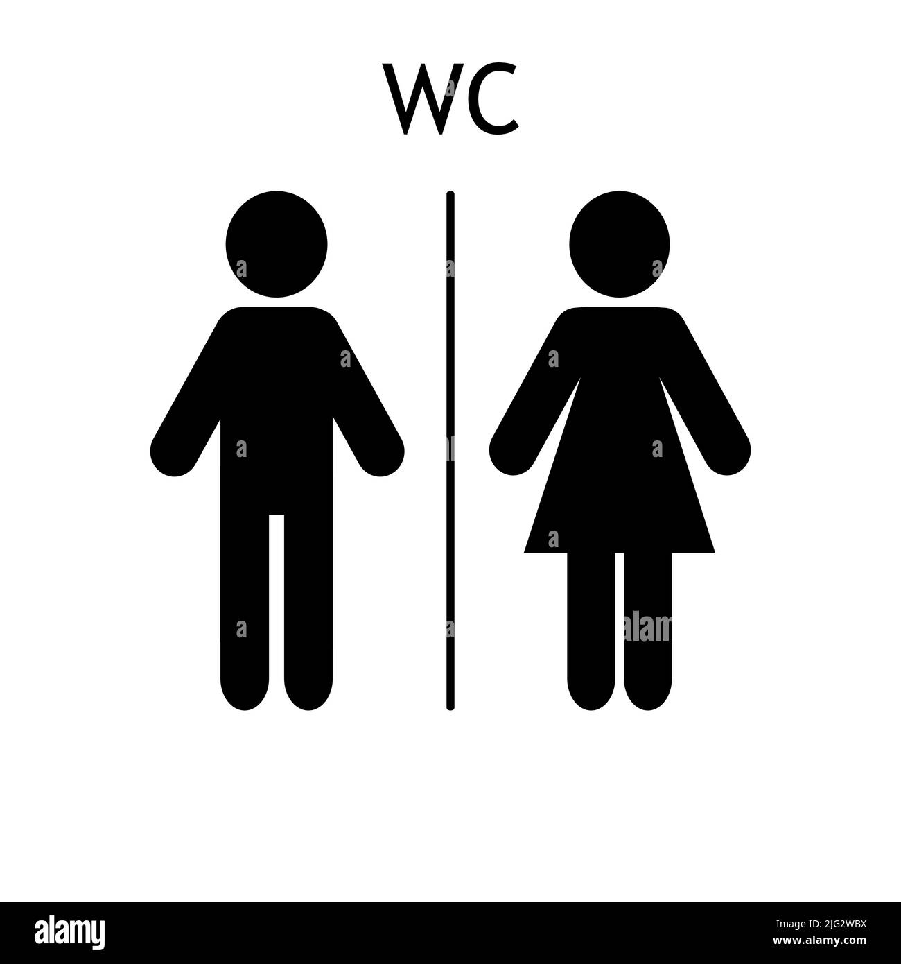 WC sign icon. Toilet symbol isolated on white background Stock Vector