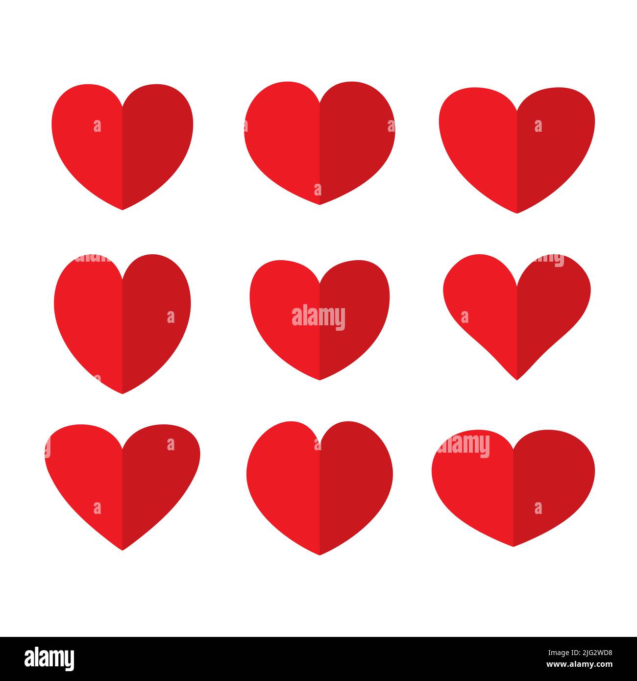 Set of red hearts icons vector illustration Stock Vector Image & Art ...