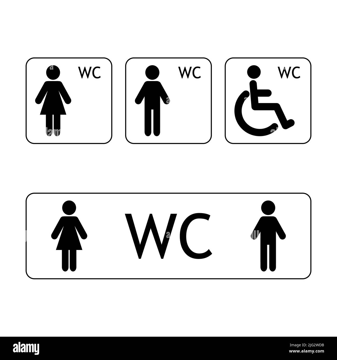 WC sign for restroom. WC toilet sign vector Stock Vector