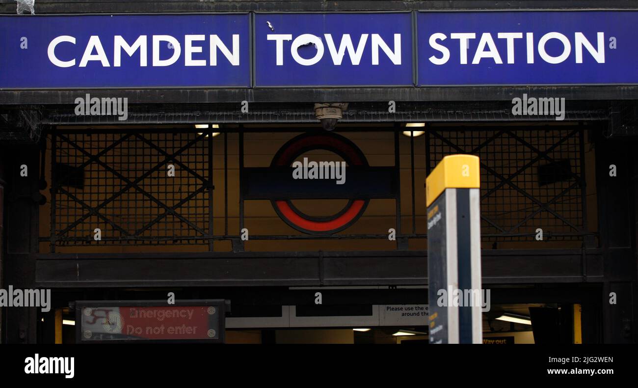 London, UK - June 17, 2012: Outside view of Camden Town Station, in Camden Market, also called Camden Lock. The Market is one of the most popular attr Stock Photo