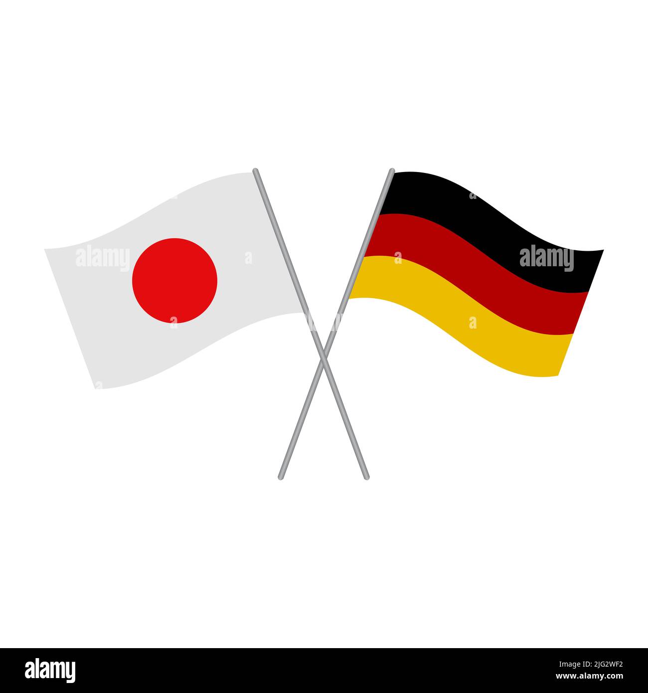 Japan and Germany flags vector isolated on white background Stock Vector