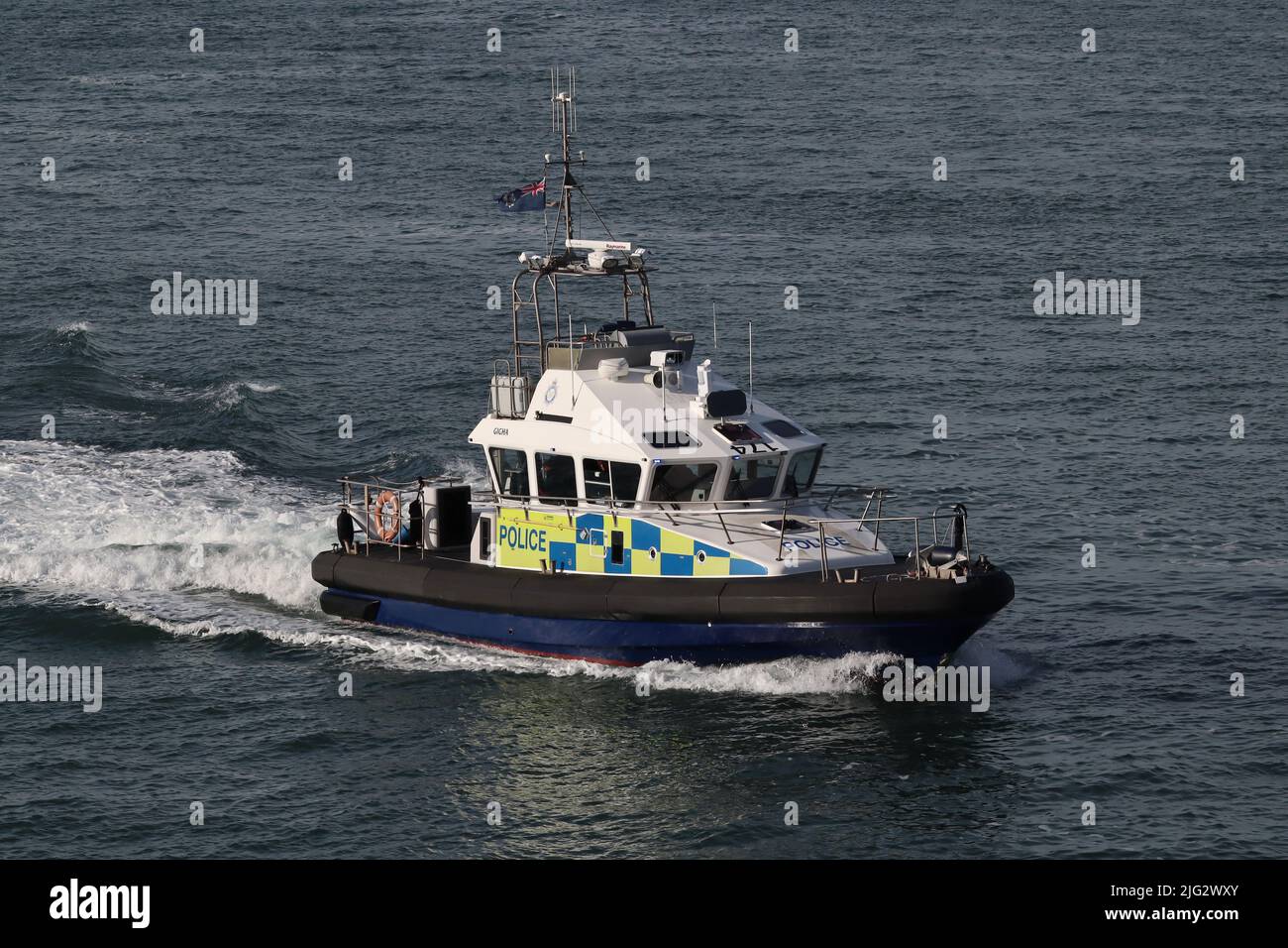 The Ministry of Defence Marine Police unit launch GIGHA on patrol Stock Photo