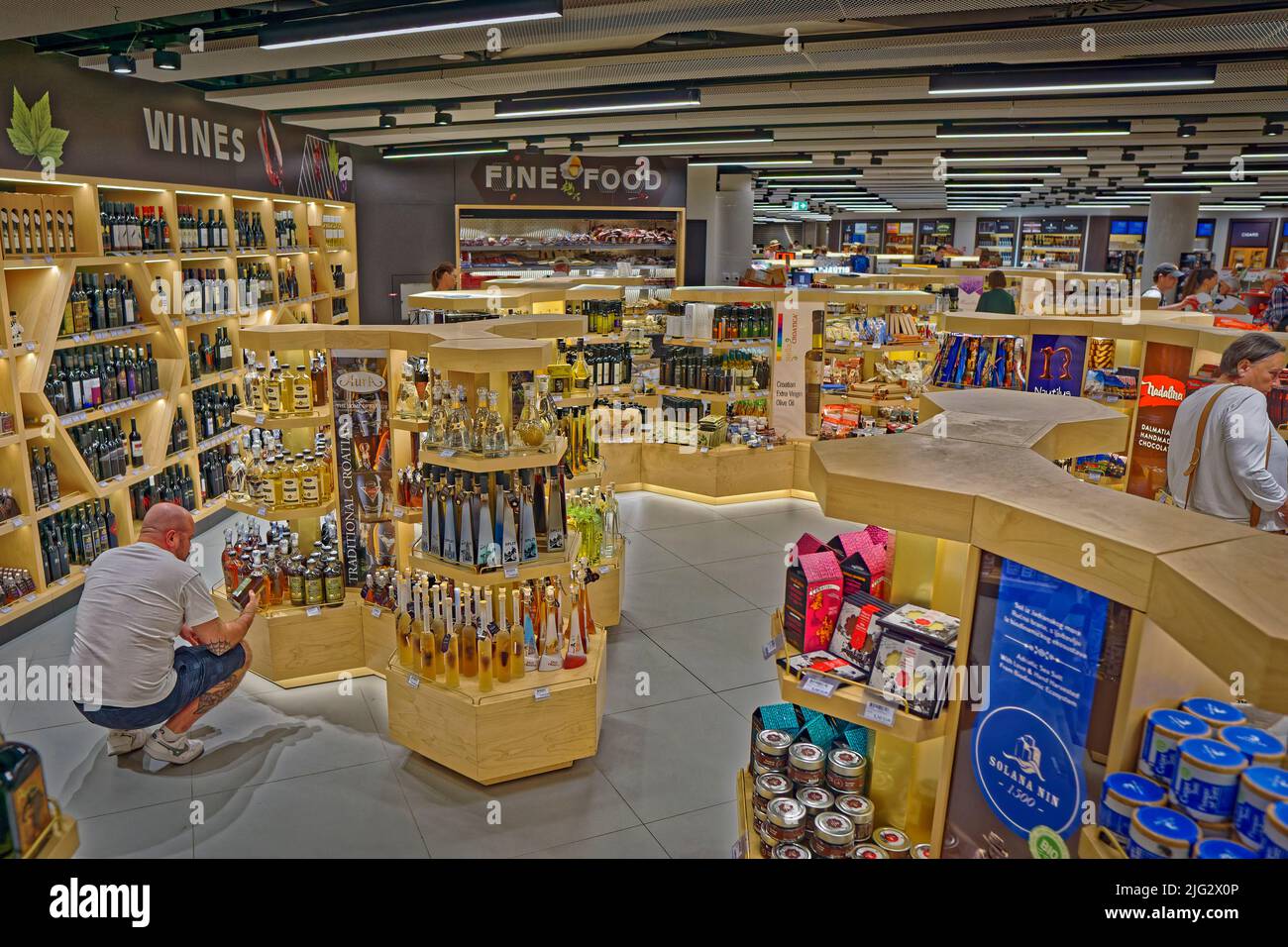 Duty Free shopping at Resnik Airport, Croatia or Split Airport as it is commonly known. Stock Photo