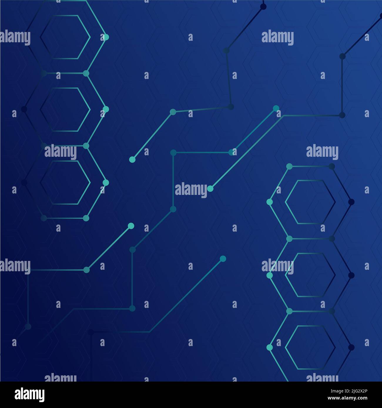 Abstract background with blue hexagon, stock vector Stock Vector