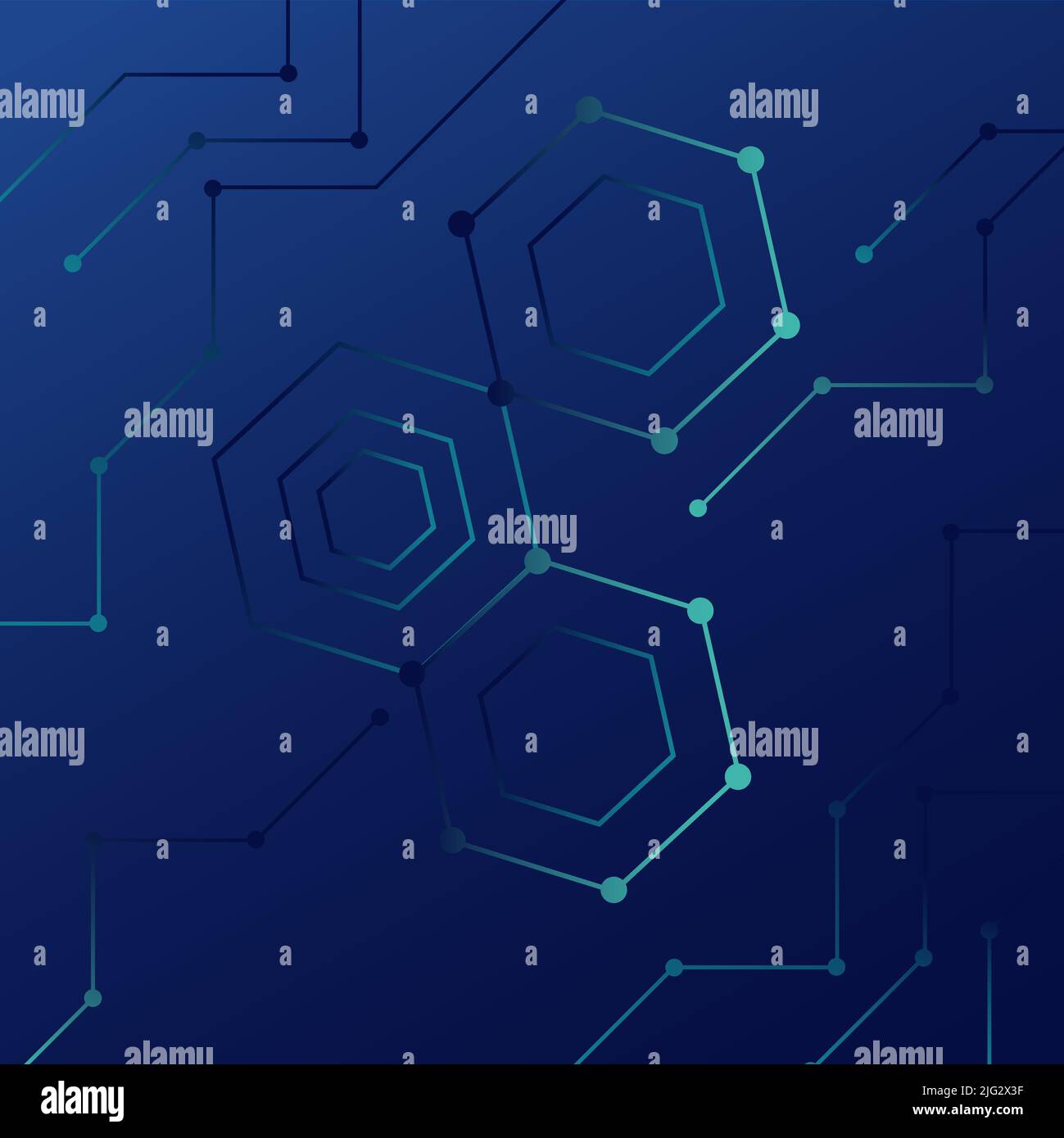 Abstract background with blue hexagon, stock vector Stock Vector