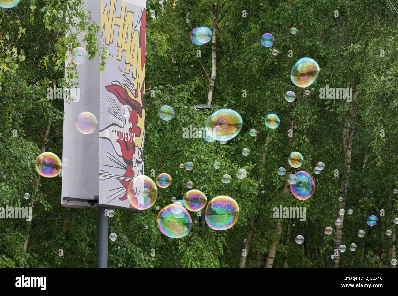 Bubbles on the Southbank, London Stock Photo
