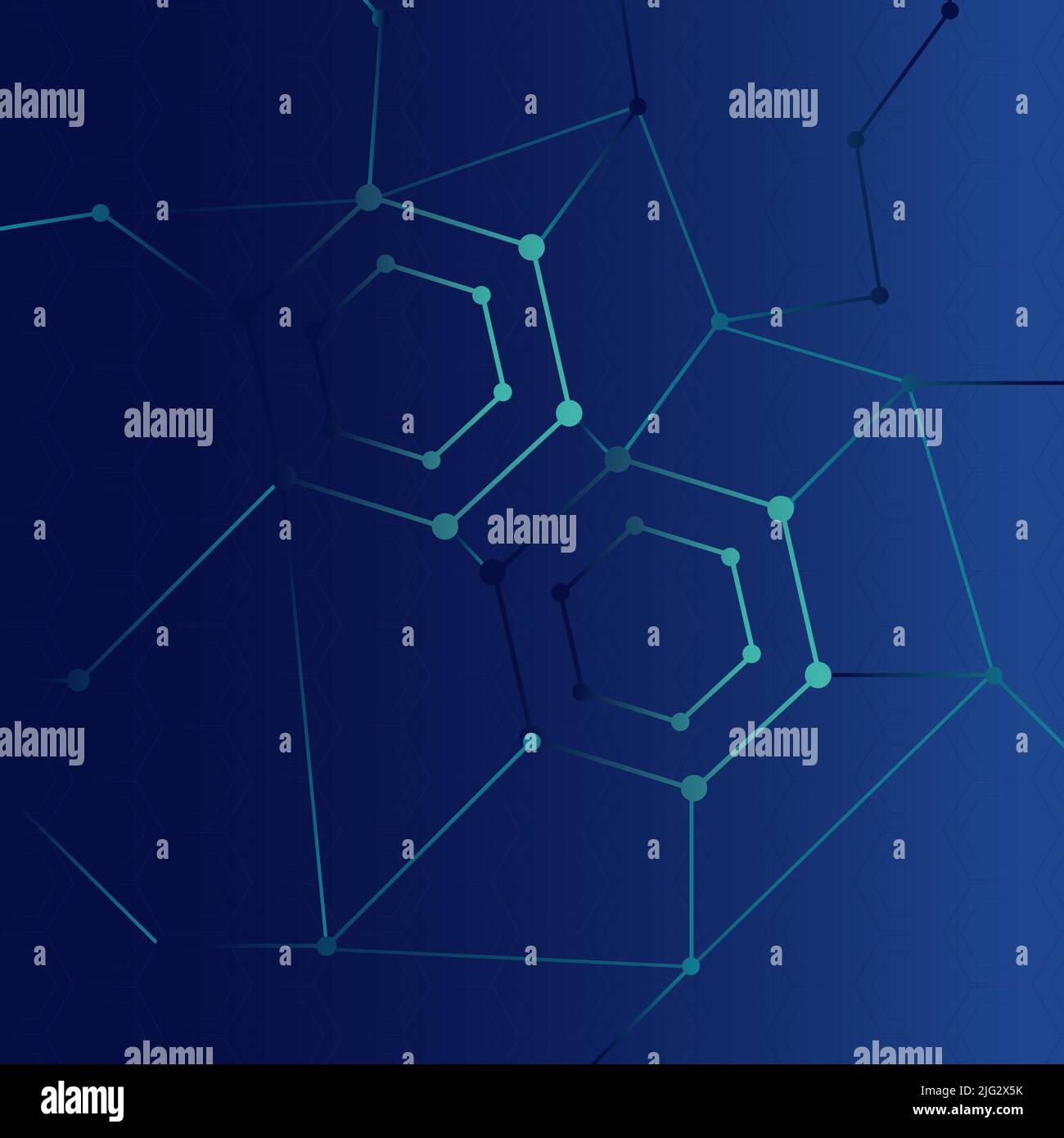 Abstract background with blue hexagon, stock vector Stock Vector
