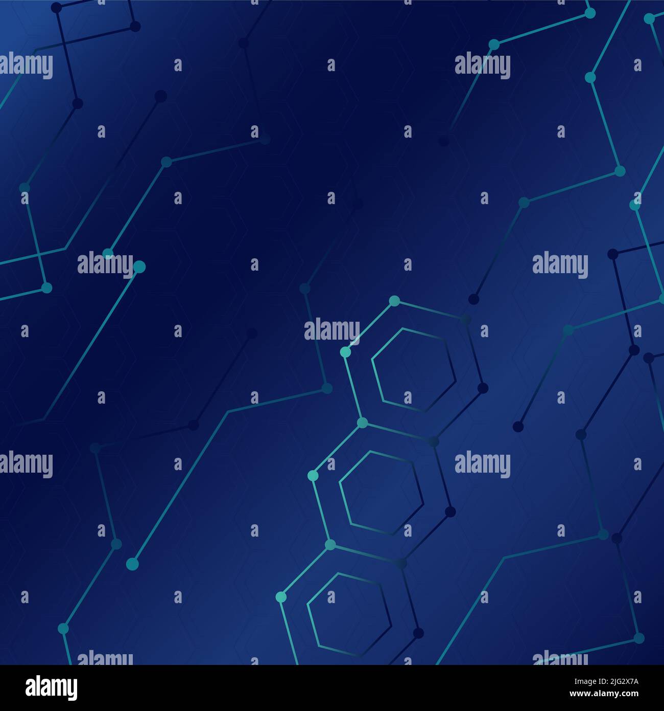 Abstract background with blue hexagon, stock vector Stock Vector