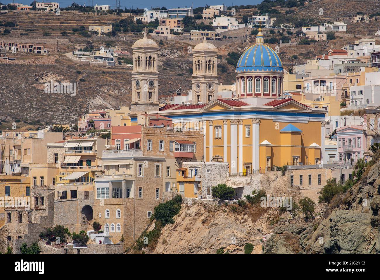 Agios Nikolaos the holy guardian of the sailors, temple in his honor,Syros island,Greece Stock Photo