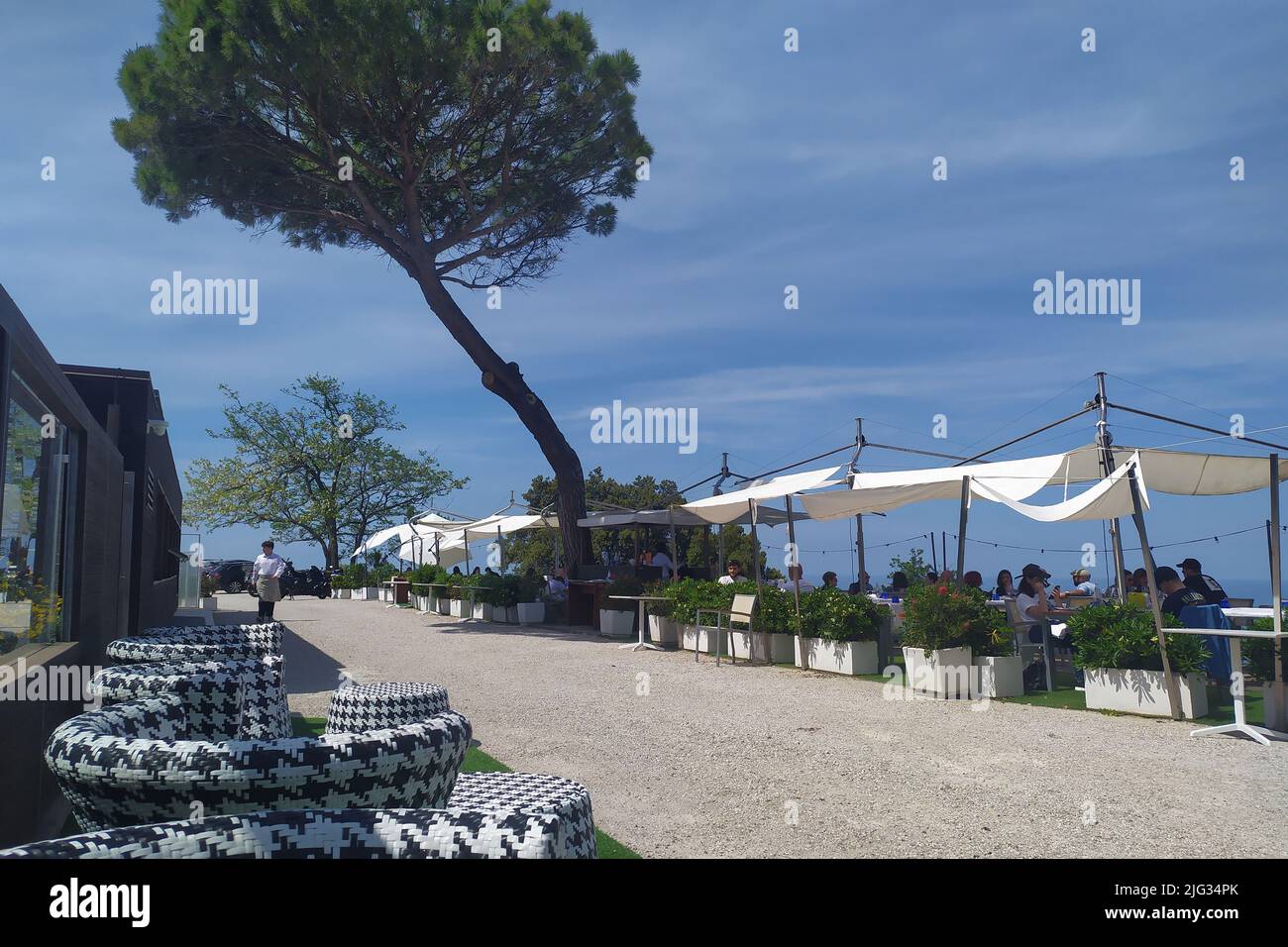 Restaurant on the San Bartolo Riviera, Pesaro, Marche, Italy, Europe Stock Photo