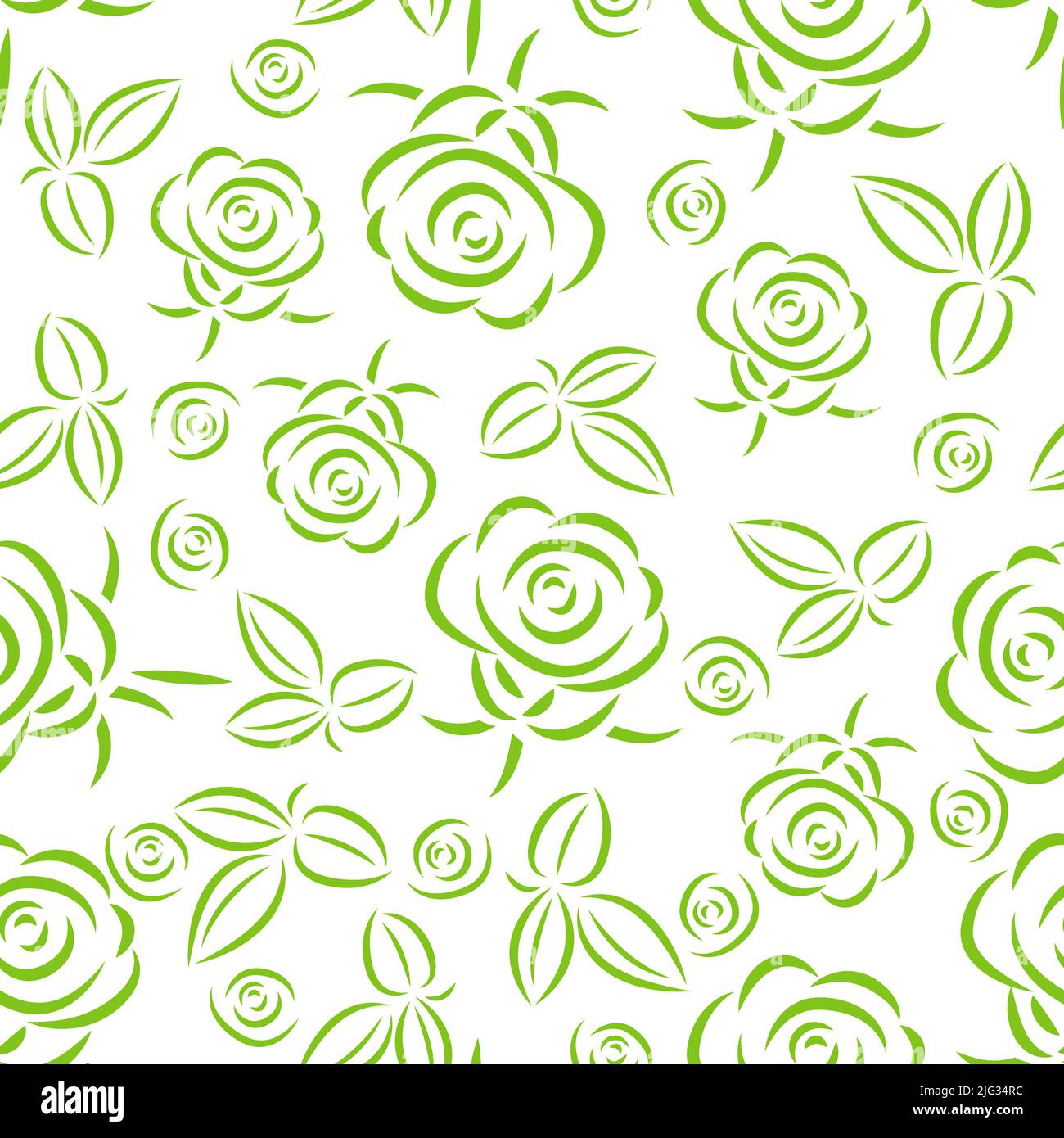 Roses, flowers and leaves, seamless pattern vector Stock Vector Image ...