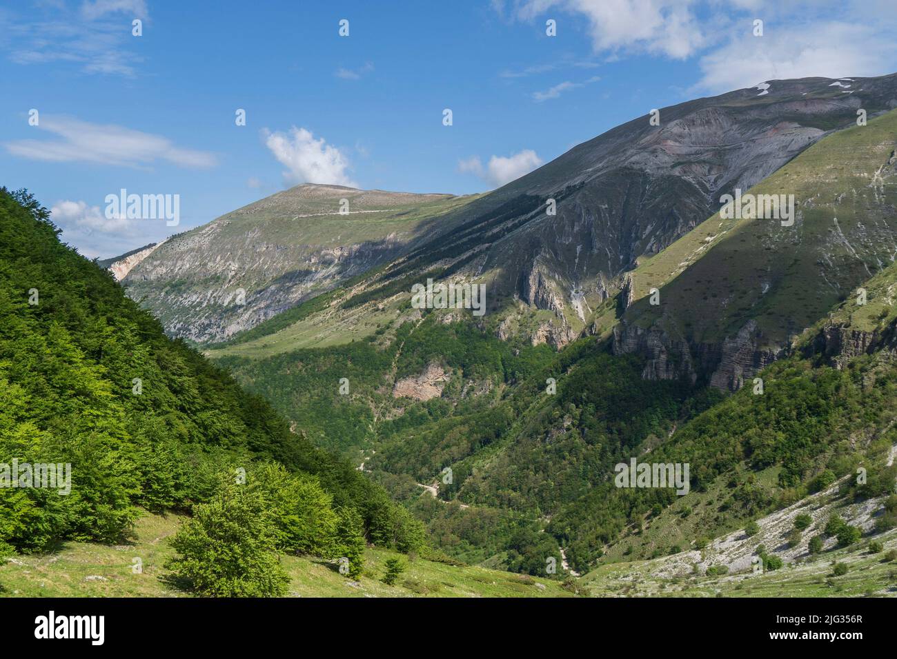Monti Sibillini National Park, View  from the Paths of Val di Panico, Ussita, Marche, Italy, Europe Stock Photo