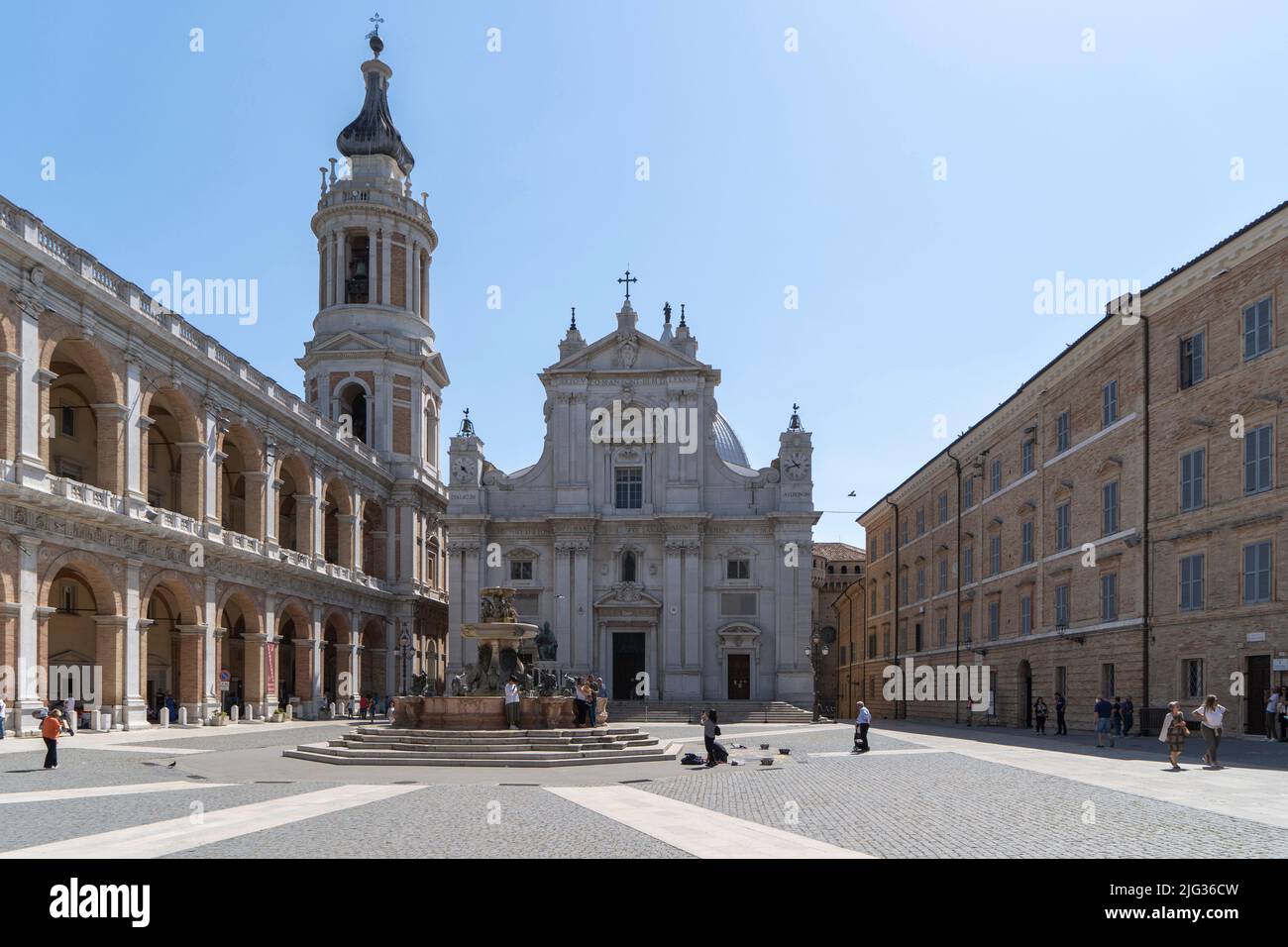 Piazza della Madonna square, Sanctuary of Madonna di Loreto, Loreto, Marche, Italy, Europe Stock Photo