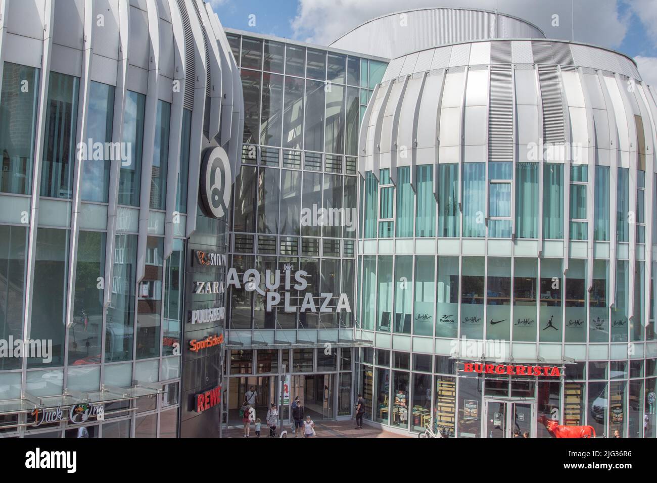 Aachen july 2022: The Aquis Plaza is a shopping center in Aachen city center at the eastern end of the Adalbertstrasse shopping street. Stock Photo