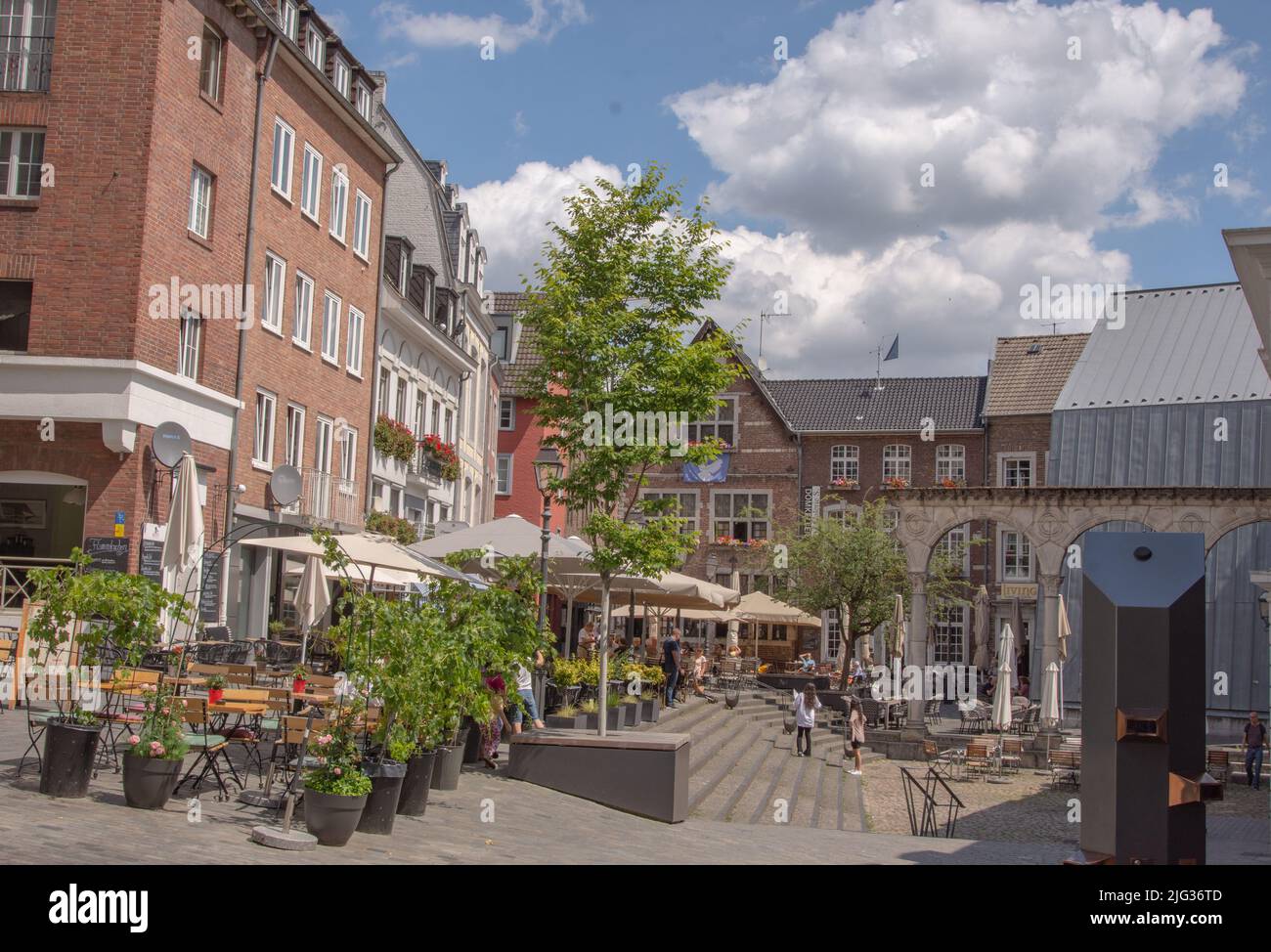Aachen June 2022: the square 'Im Hof' in the old part of the town Stock Photo