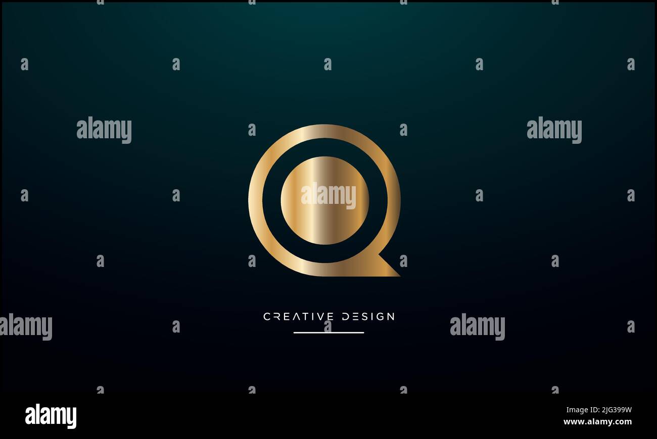 QO, OQ or Q Abstract icon Logo monogram Stock Vector
