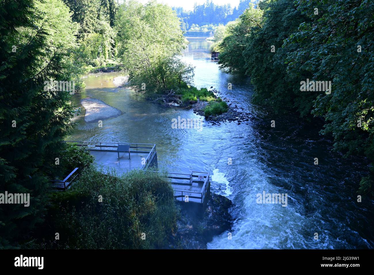 The Tumwater Falls are a series of cascades on the Deschutes River in