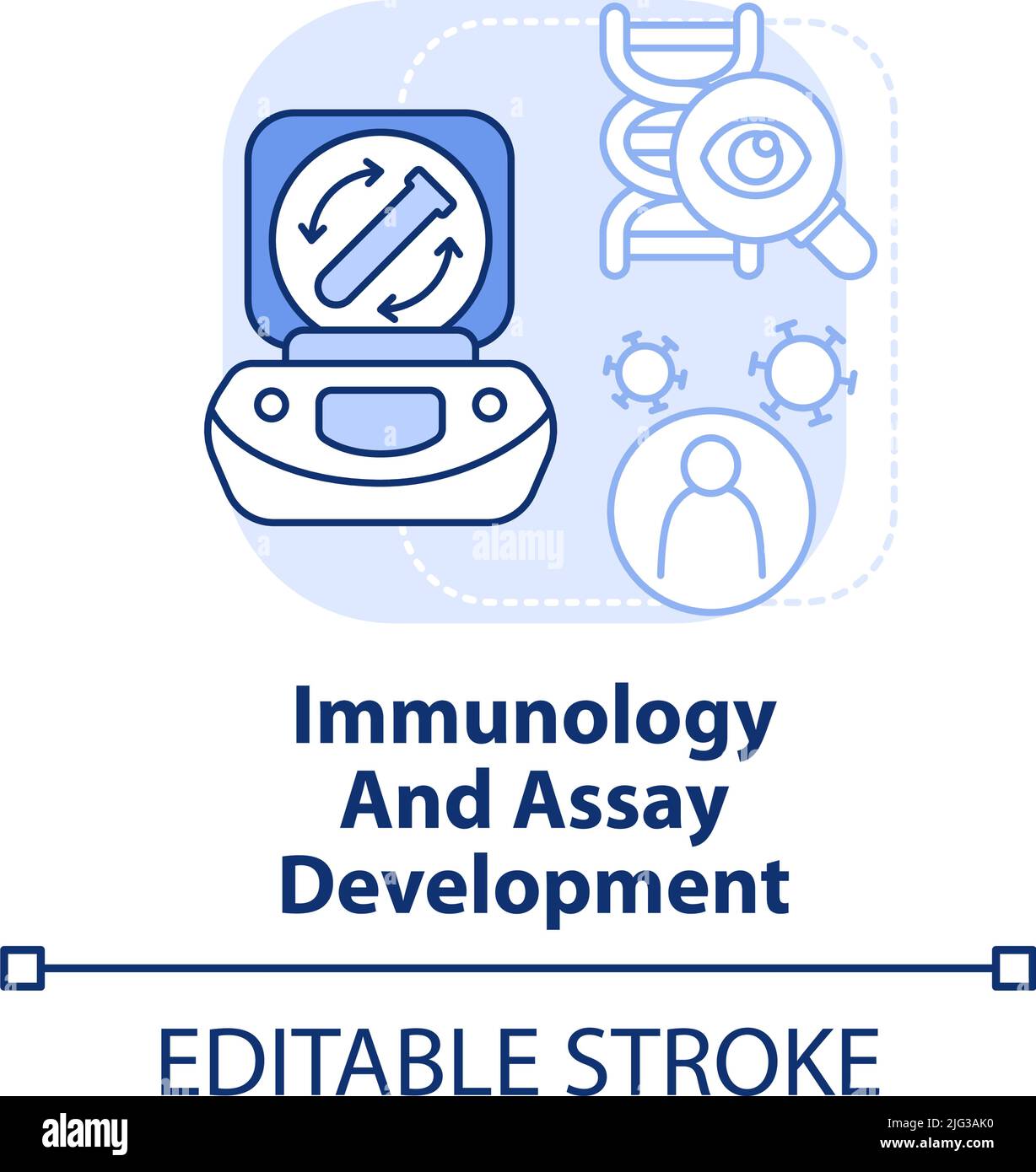 Immunology and assay development light blue concept icon Stock Vector ...