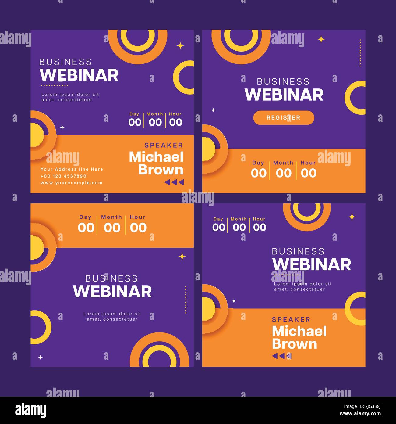 Social Media Post Or Template Design In Four Options For Business