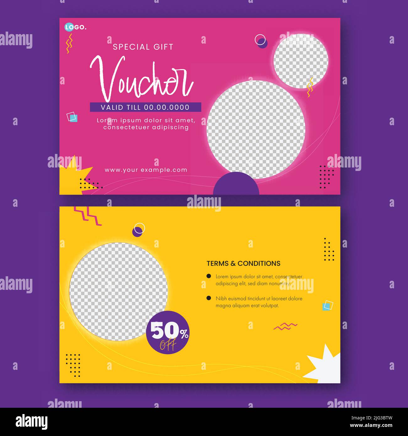 Gift Voucher Or Coupon Template Design With Space For Product Image In ...