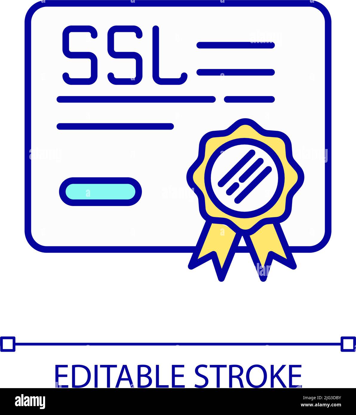 SSL certificate RGB color icon Stock Vector