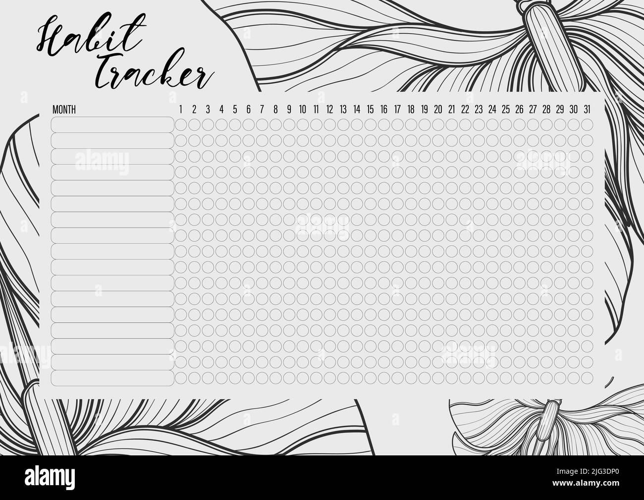 Habit tracker template for monthly.Planner checklist ready to print