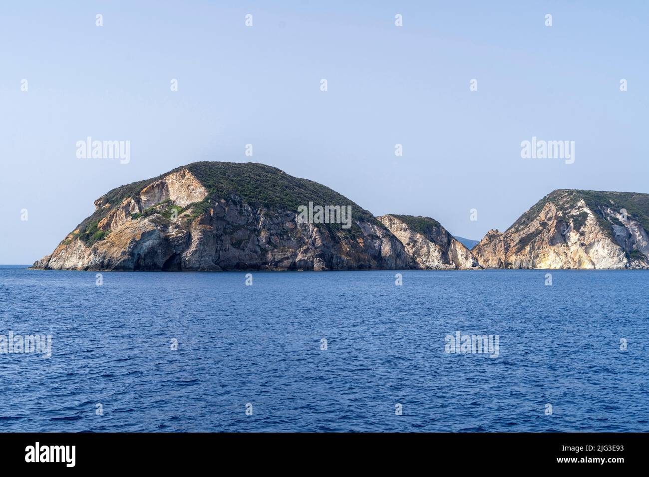 View of the Island of Ponza, Pontine Islands, Lazio, Italy, Europe Stock Photo